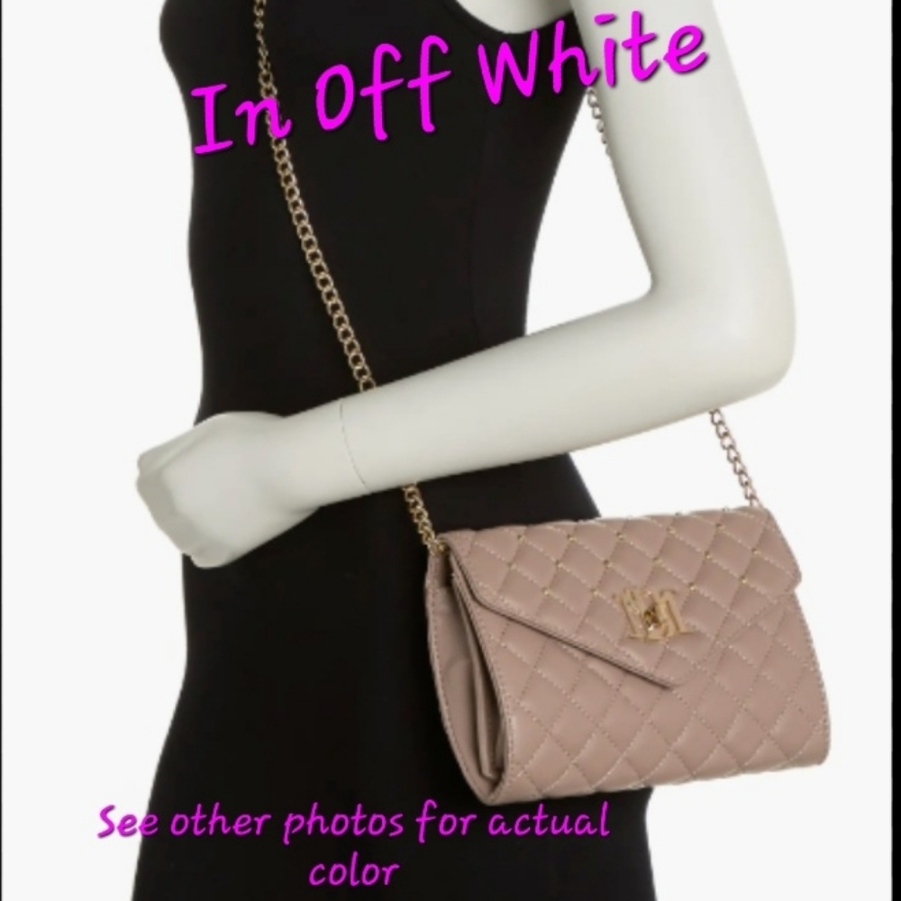 Badgley Mischka Crossbody envelope purse w/ diamond quilting & round studs